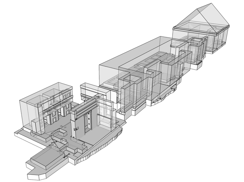Virtual reconstruction of the entire building.